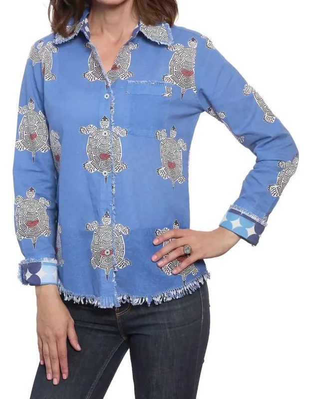 Cape Cod Top In Turtles Print