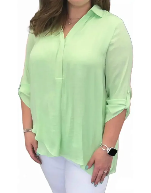 V-neck Collared Woven Blouse