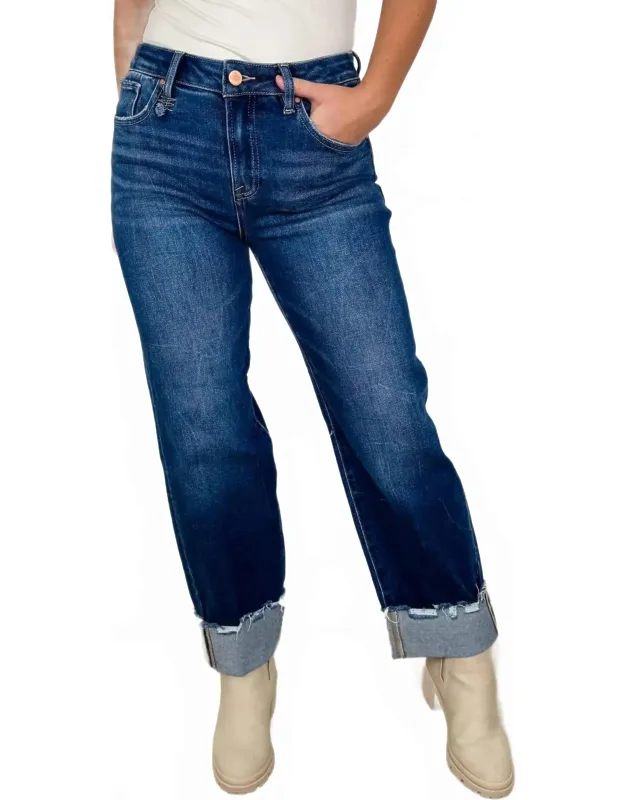 High-rise Cuffed Boyfriend Jeans