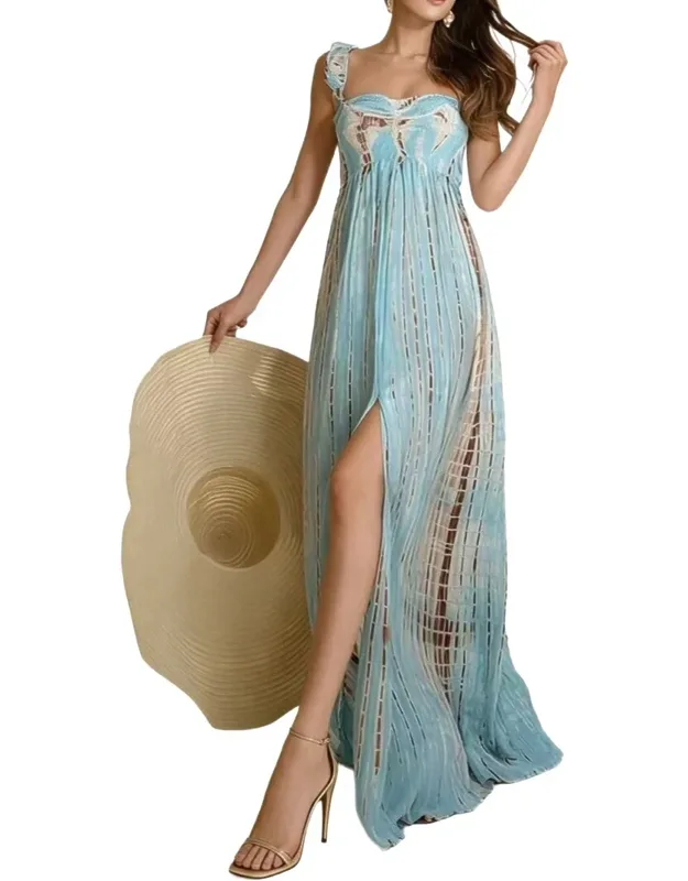 Midi Dress - Approximately 43.3in From Shoulder To Hem, 100% Polyester