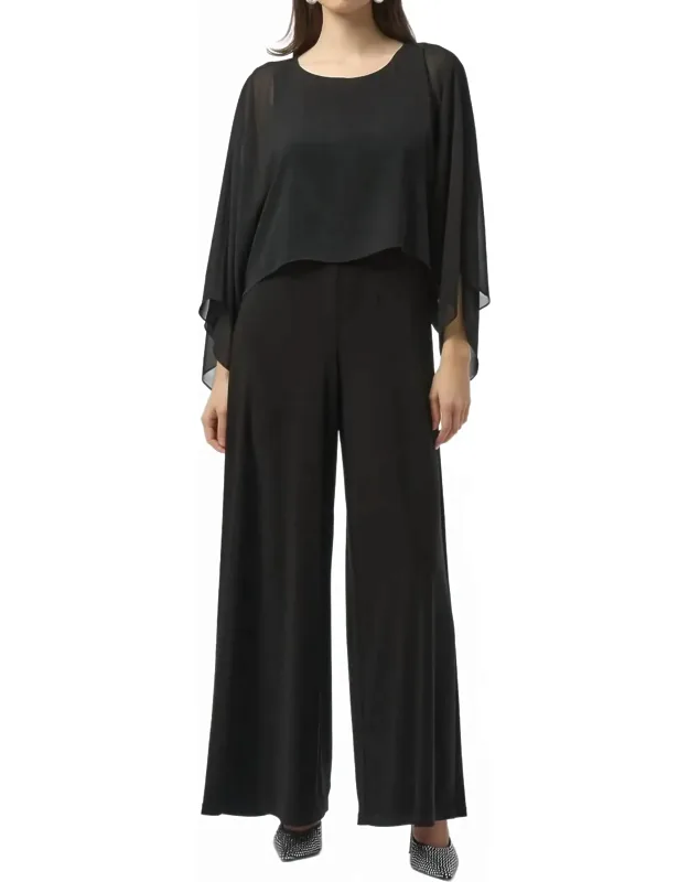Wide-leg Chiffon Overlay Jumpsuit