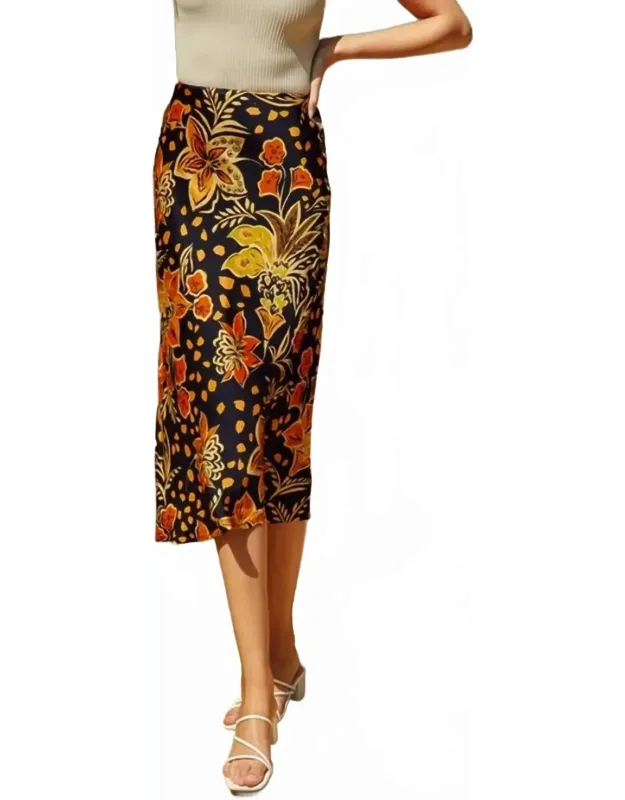 Floral Silk Skirt