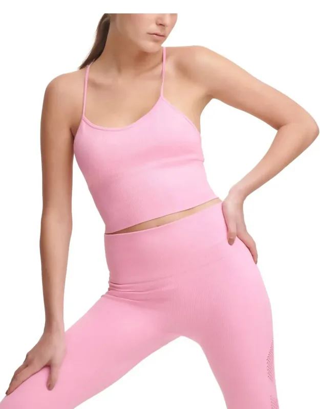 Ribbed Strappy Longline Low Impact Sports Bra