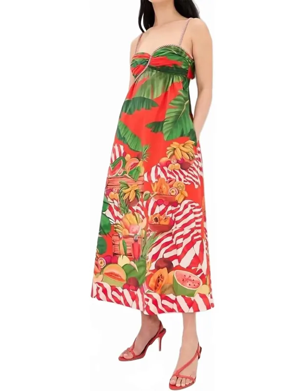 Print Bow Maxi Dress