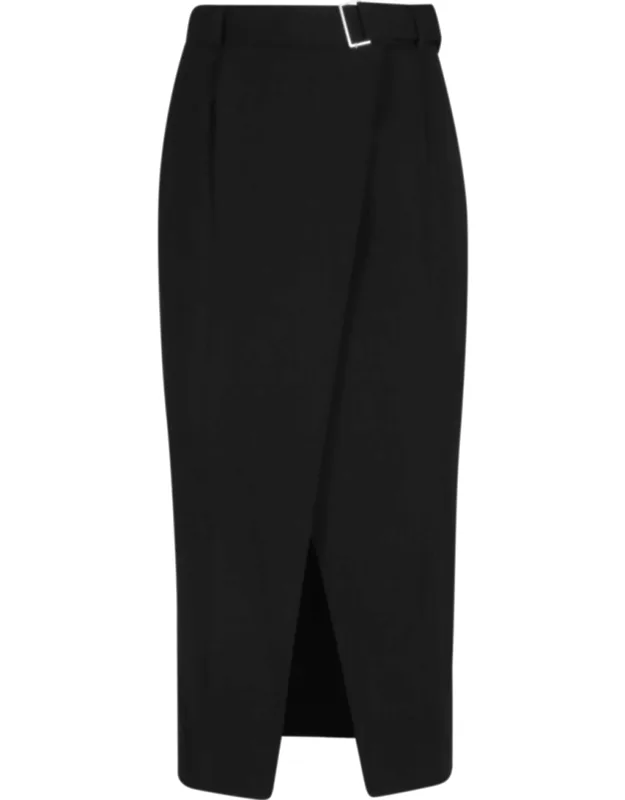 Lisbona Belted Linen-viscose Blend Maxi Skirt