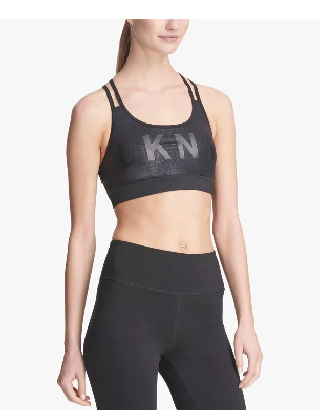 Glitter Strappy Back Low Impact Sports Bra