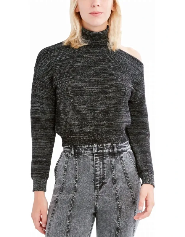 Cold-shoulder Turtleneck Sweater
