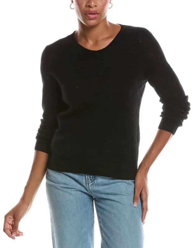 Coastal Cashmere Novelty Stitch Crewneck Sweater