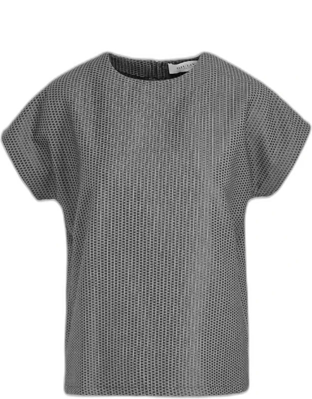 Ava Wool And Silk Top In Geometric Pattern
