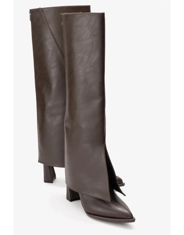 Aja Block Heel Convertible Boot With 3.9" Heel And 15.6" Shaft
