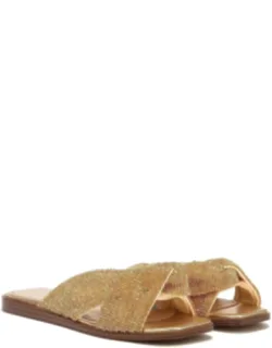 Issie Sandals With Gold Embellished Knotted Slide