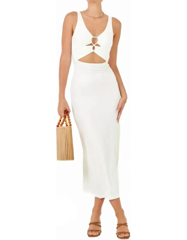Camille Front Loop Cutout Midi Dress