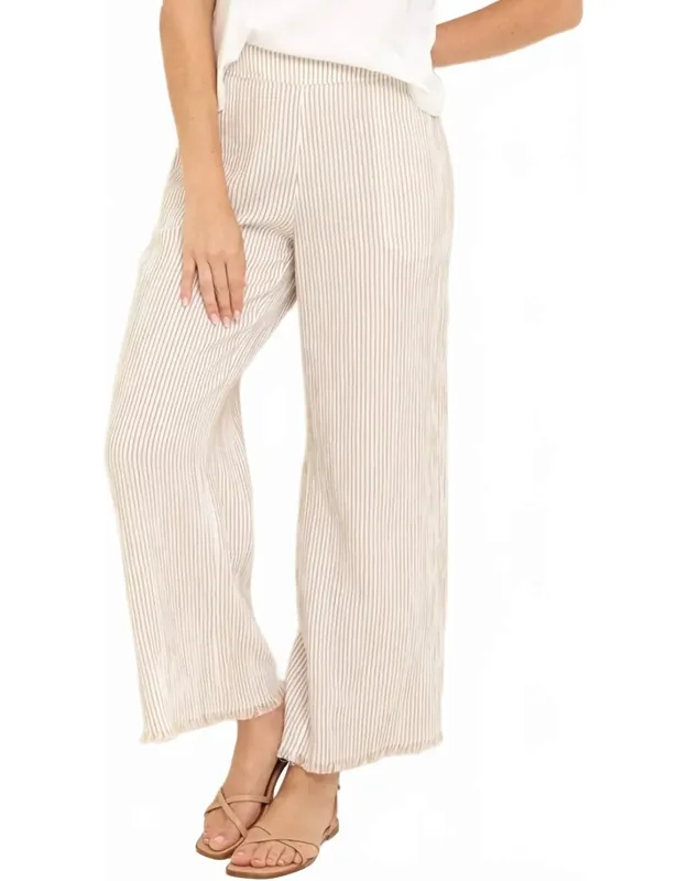 Pinstripe Gauze Wide Leg Pants