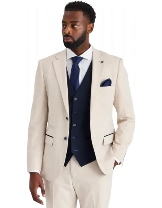Check Blazer With Waistcoat 3 Piece Suit