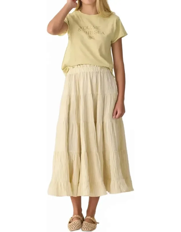 Ruffle Tiered Midi Skirt