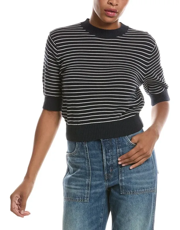 Textural-stitch Crewneck Sweater