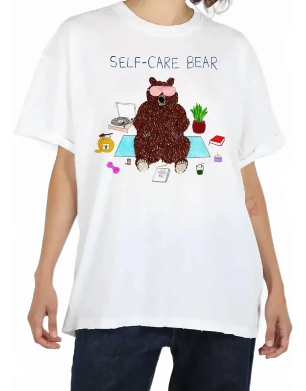 Self-care Bear Boyfriend Tee