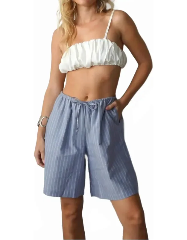 Drawstring Shorts In Oxford Stripe