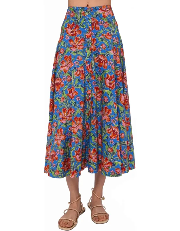 Midi Skirt In Archive Tulip Liberty Print