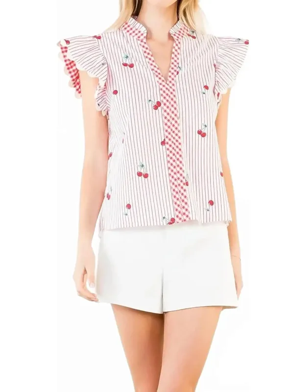 Cherry Print Top