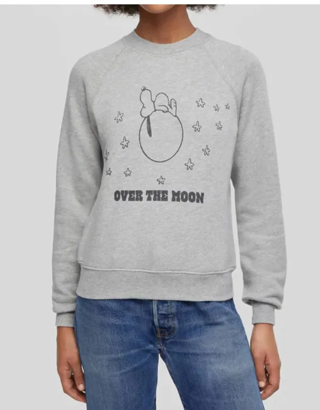 Classic Snoopy Over The Moon Crewneck Sweatshirt