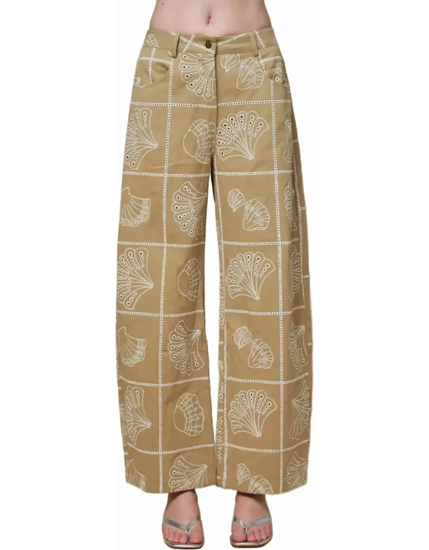 Sea Motif Barrel Pants