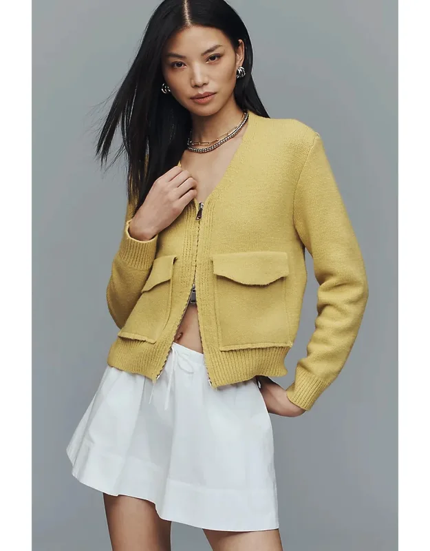 Ribbed Zip-front Sweater
