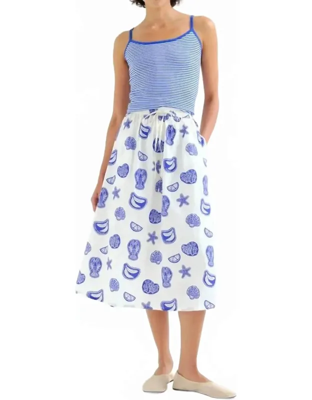 Lobster Dinner Midi Skirt