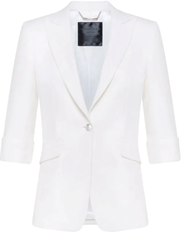 Blazer With Peak Lapels And Jewel Buttons