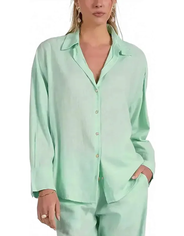 Minty Long Sleeve Button-up Shirt