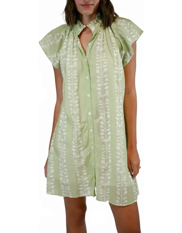 Mini Dress In Botanical Vine