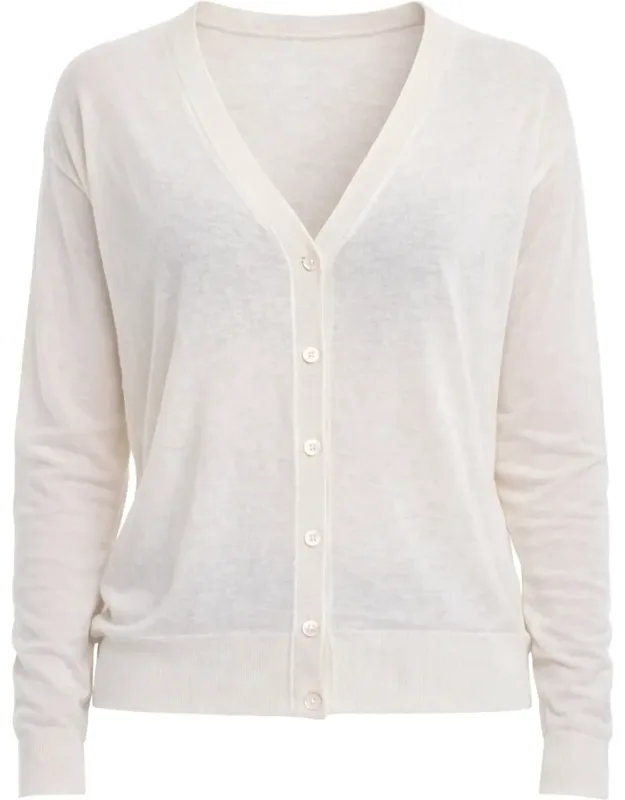 V-neck Silk-linen Blend Cardigan