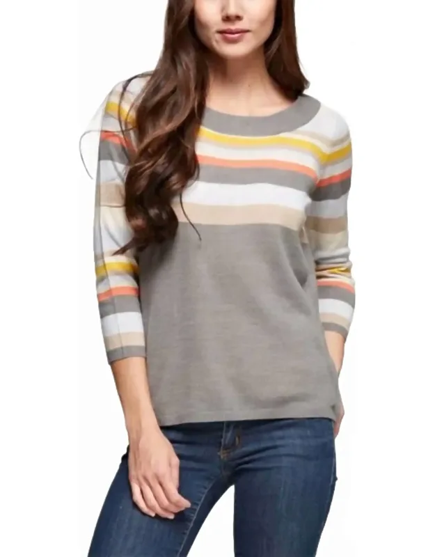 Retro Pullover Striped Crewneck Sweater