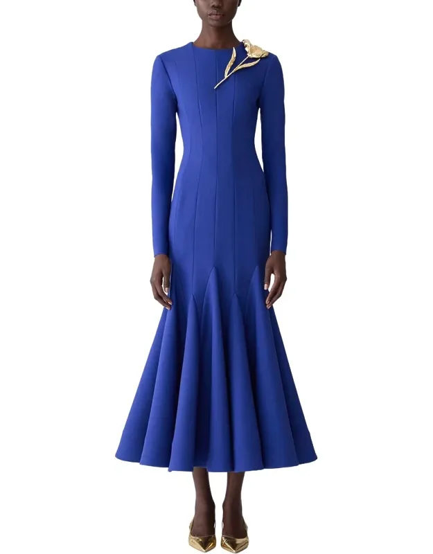 Dress In Dark Navy Approximately 53.75in From Shoulder To Hem