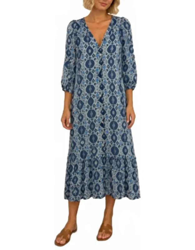 Long Printed Shirt Dress