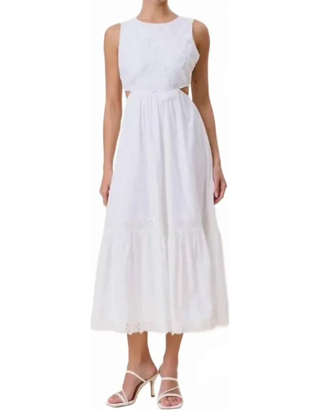 Gardenia Cut Out Embroidered Maxi Dress