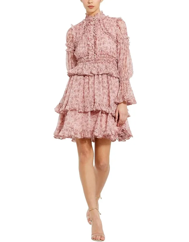Open Front Ruffle Mini Dress