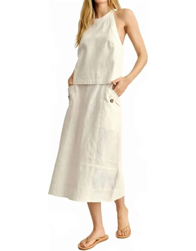 Alice Button Midi Skirt