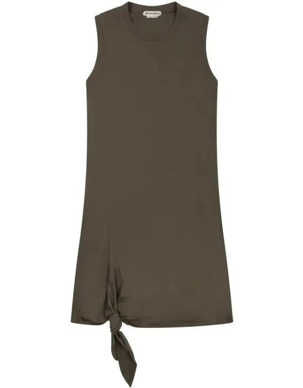 Sleeveless Mini Dress With Knot Detail And Asymmetrical Hem