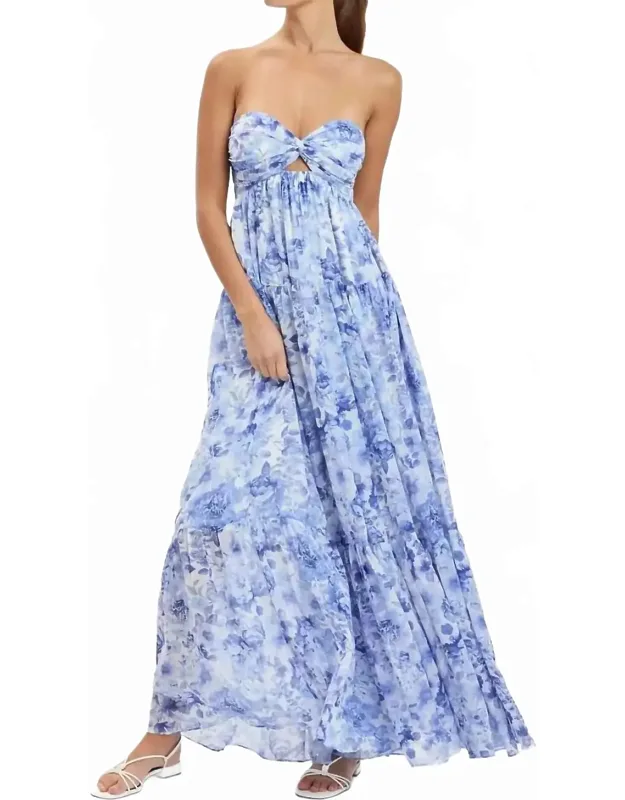 Peony Breeze Open Back Floral Maxi Dress