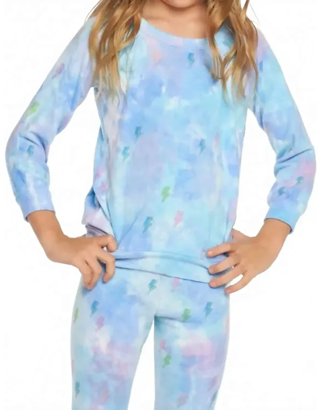 Tie Dye Bolts Hacci Sweatshirt