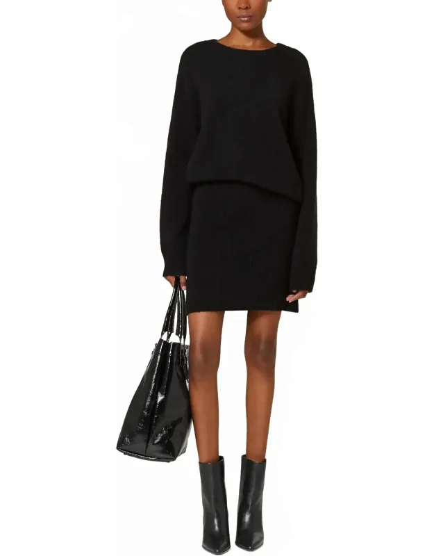 Crew Neck Mini Sweater Dress