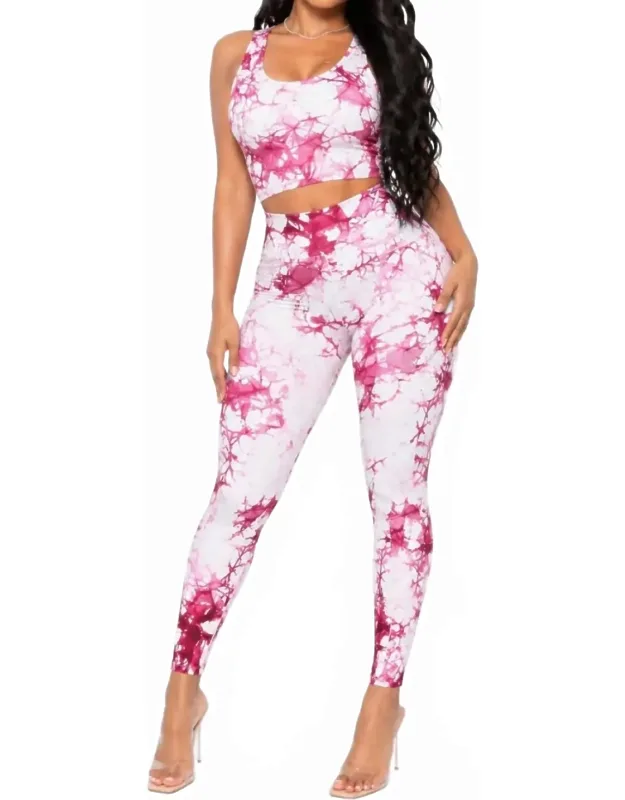 Gem Stretch Two Piece Lounge Matching Tie Dye Set