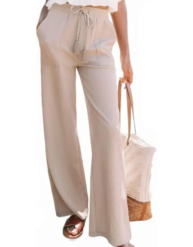 Wide Leg Pork Chop Pocket Knit Pants