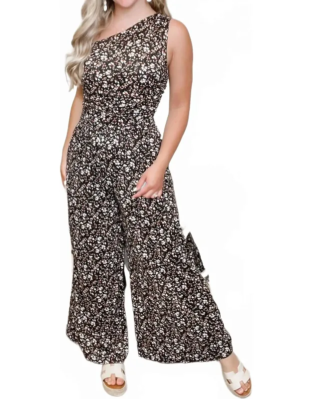 Floral One Shoulder Jumpsuit