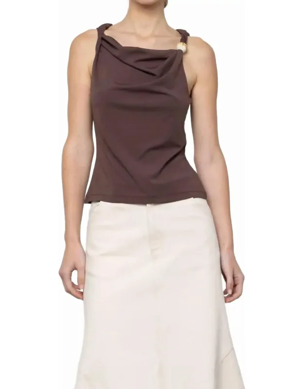 Asymmetric Bead Trim Top