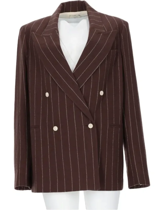 Double-breasted Pinstripe Blazer