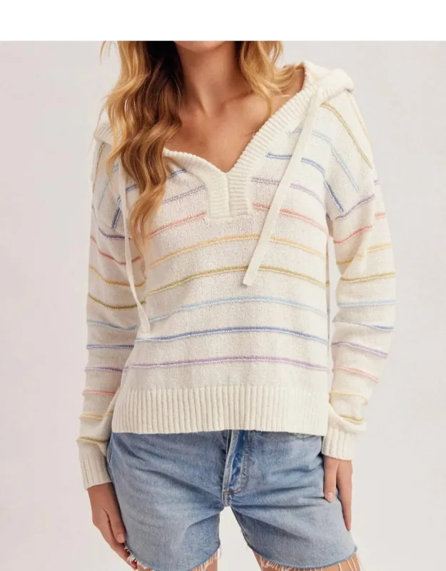 Rainbow Skyline Hooded Sweater