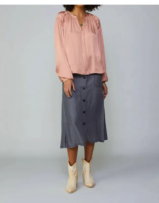 Ruffled Shoulder Blouse
