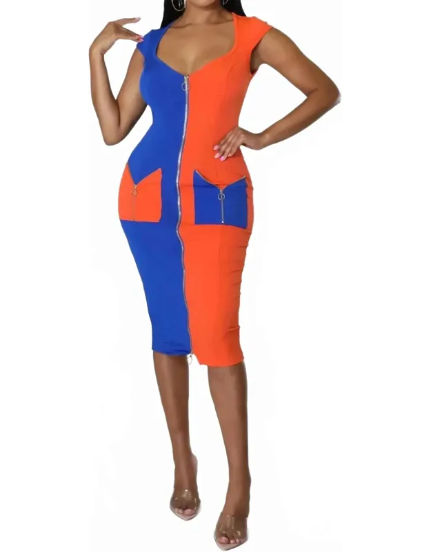 Color Block Sleeveless Mini Dress